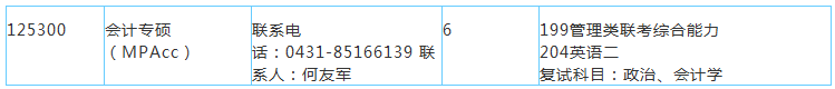 吉林大学2016年MPAcc招生简章