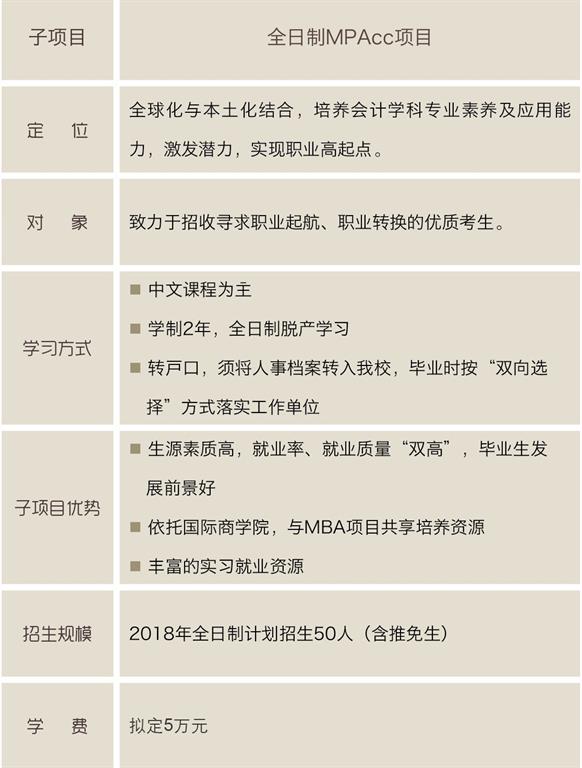 对外经济贸易大学2018年会计硕士（MPAcc）招生简章