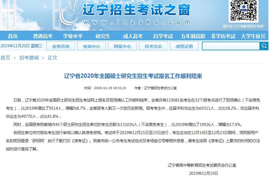 MPAcc报考：该省份公布20考研报考人数!