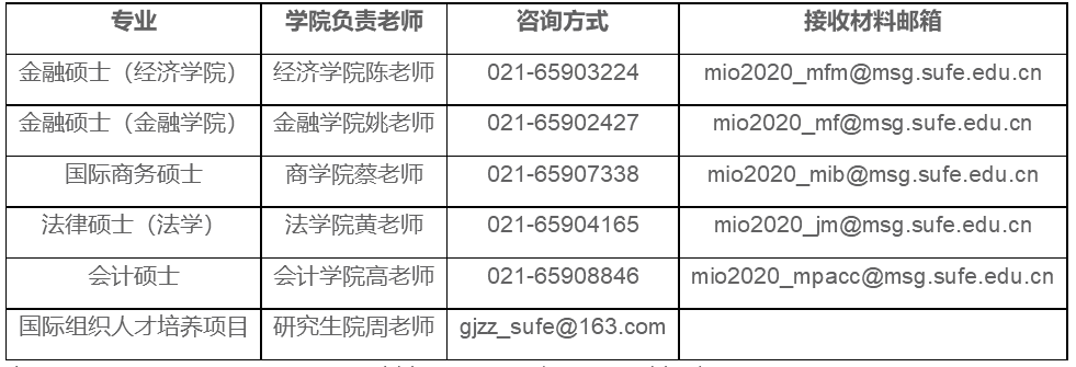 上海财经大学MPAcc（会计硕士）2020年度夏令营招生简章