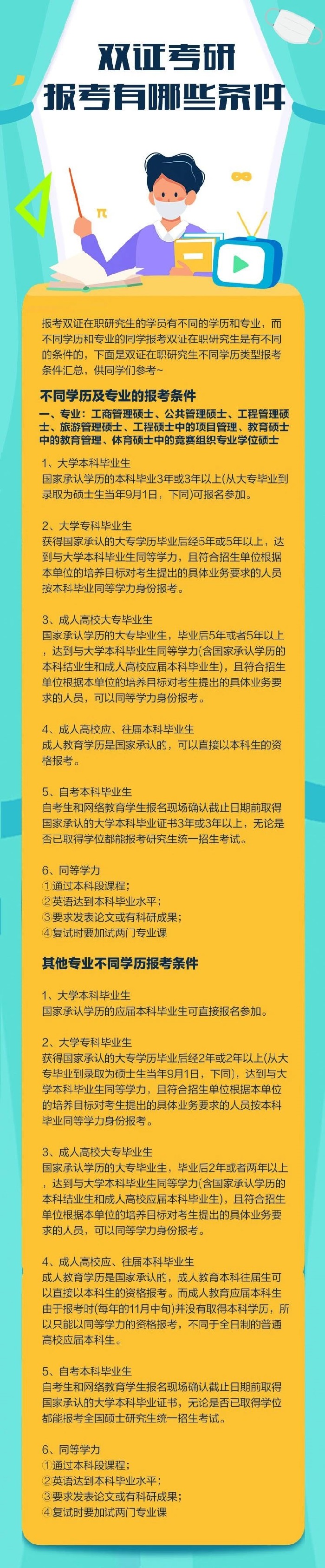 【MPAcc在职考研】双证考研，报考需哪些条件?