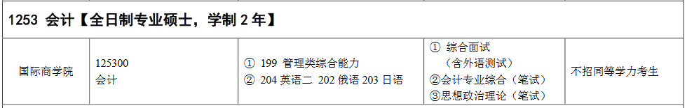 吉林外国语大学2023年MPAcc招生简章