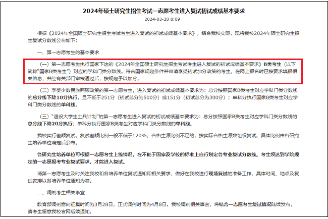桂林电子科技大学2024年MPAcc复试分数线